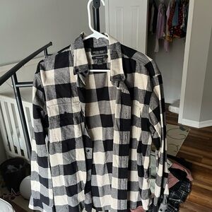 Banana Republic Black and White Checkered Men's Shirt
